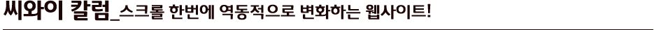스크롤 한번에 역동적으로 변화하는 웹사이트!